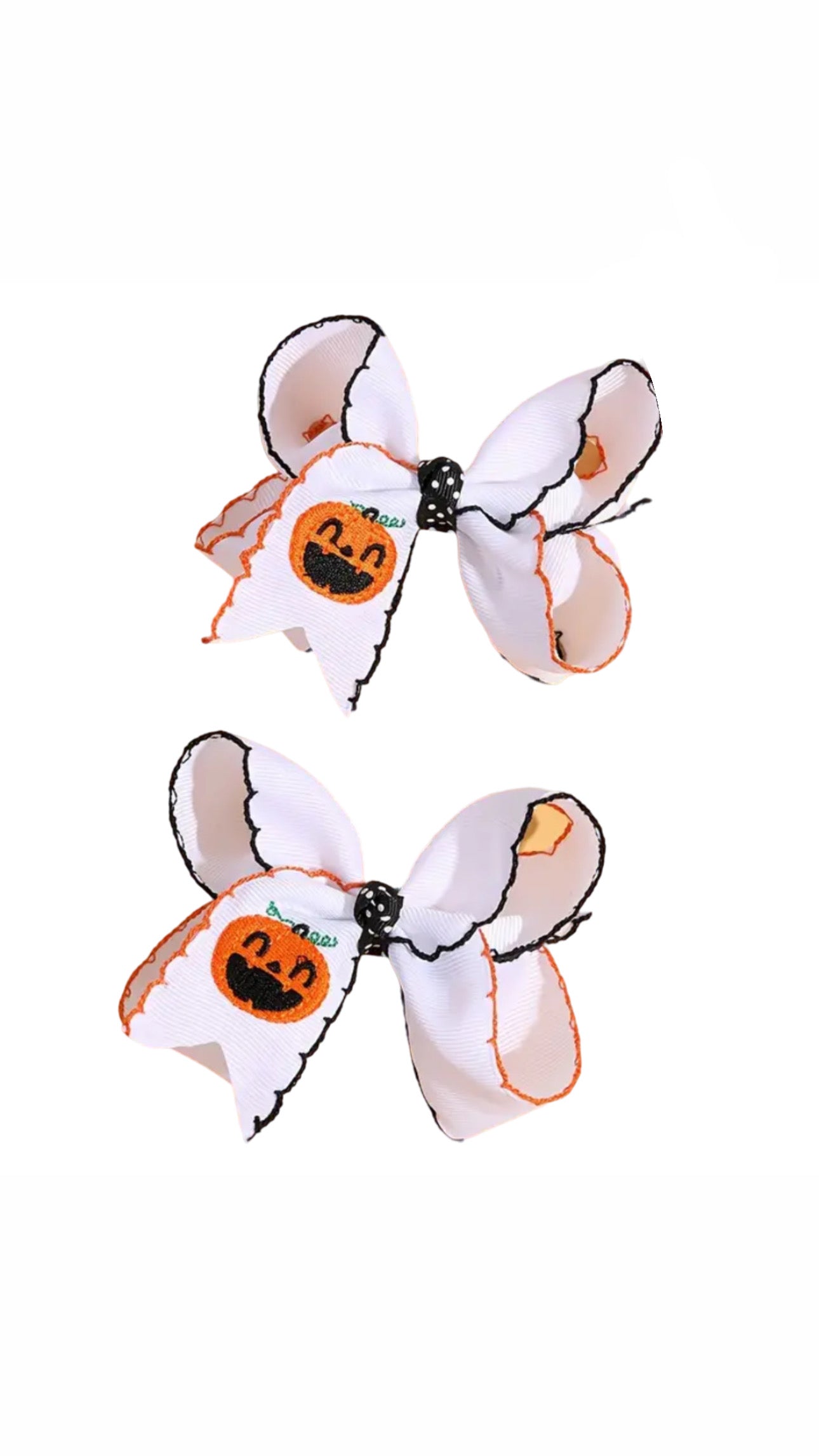 White Pumpkin Hair Bow