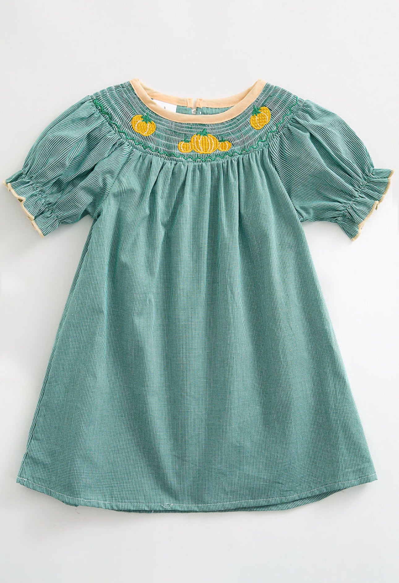 Green Pumpkin Smocked Dress