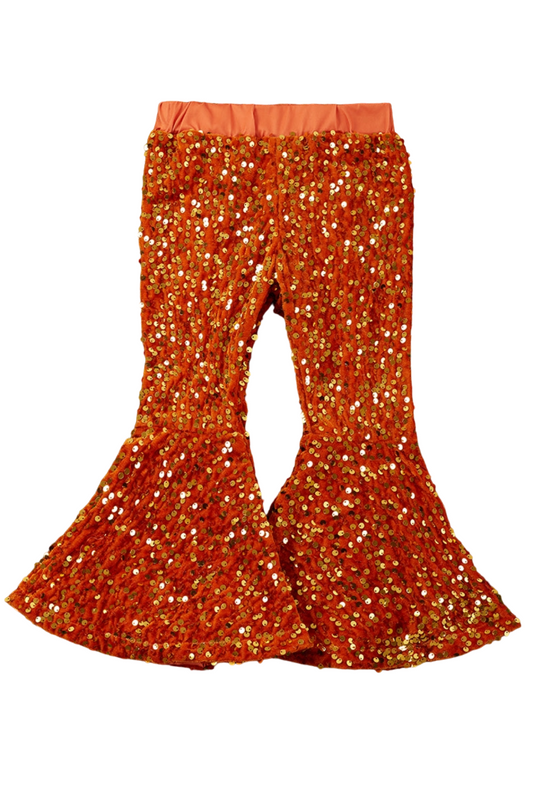 Orange Sequin Flares