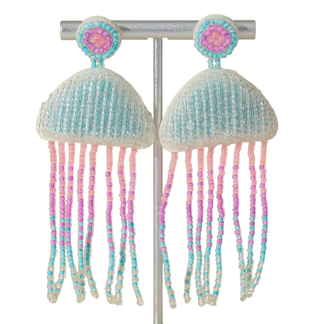 Jellyfish Beaded Earrings