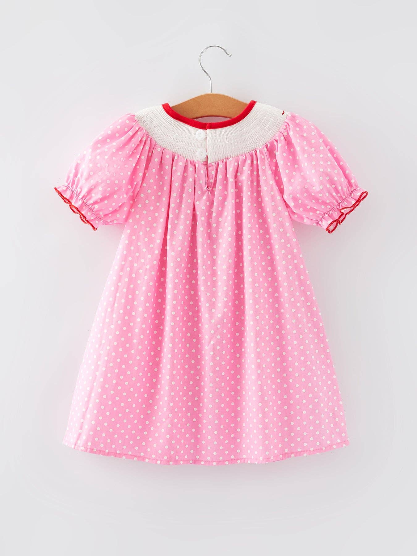 Valentine's Day Smocking Polka Dots Dress