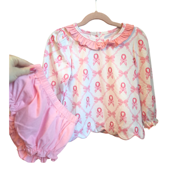 Ribbon Awareness Bow Diaper Set