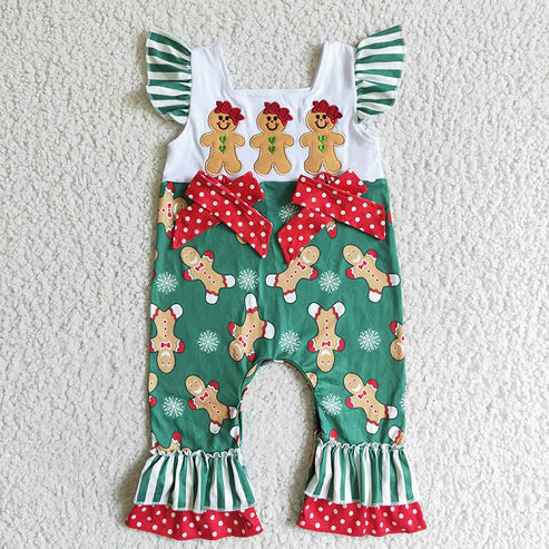 Gingerbread Ruffle Romper