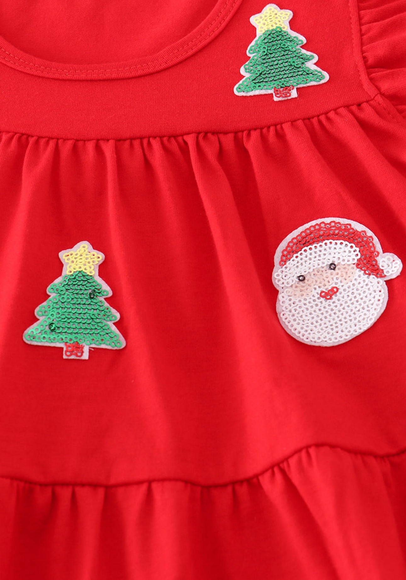 Red Tiered Sequin Dress