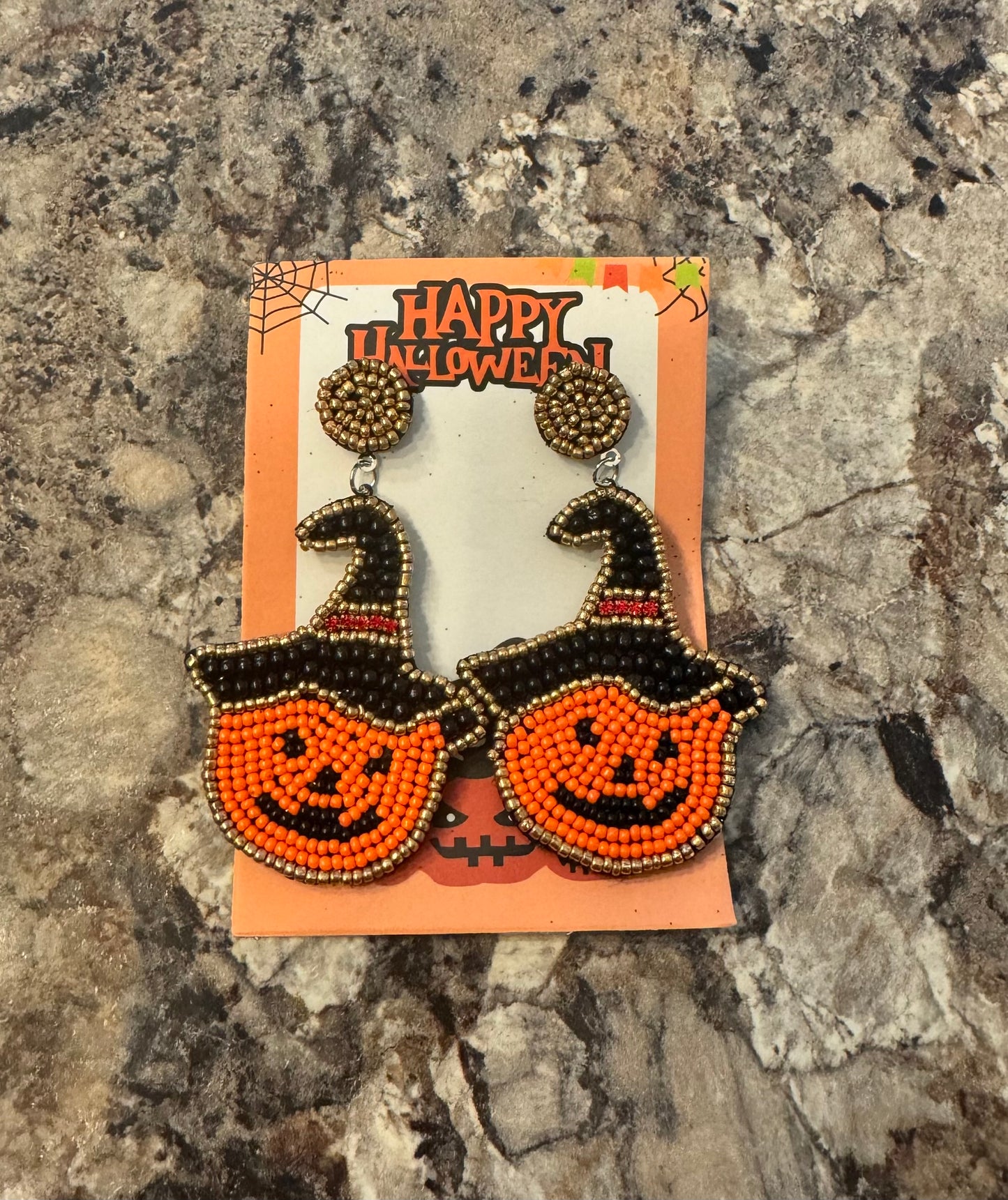 Pumpkin Witch Earrings