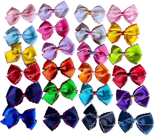 Scallop Hair Bow 5"
