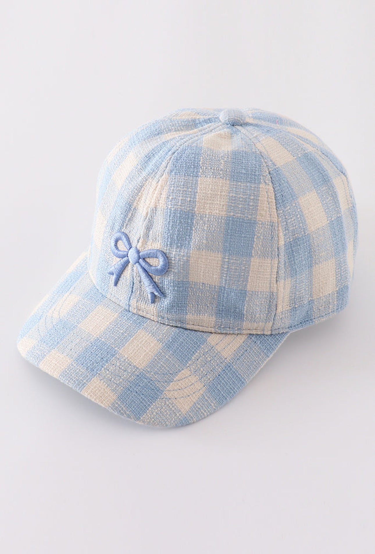 Plaid Embrodiery Bow Hat