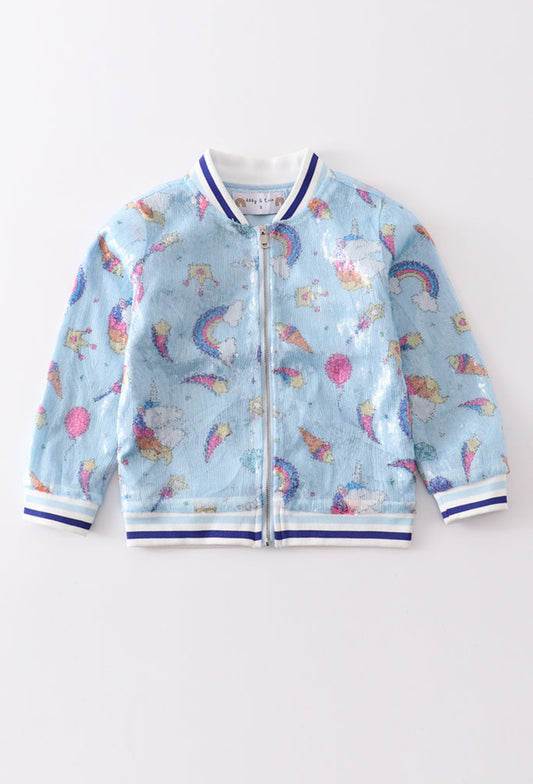 Blue Unicorn Bomer Jacket