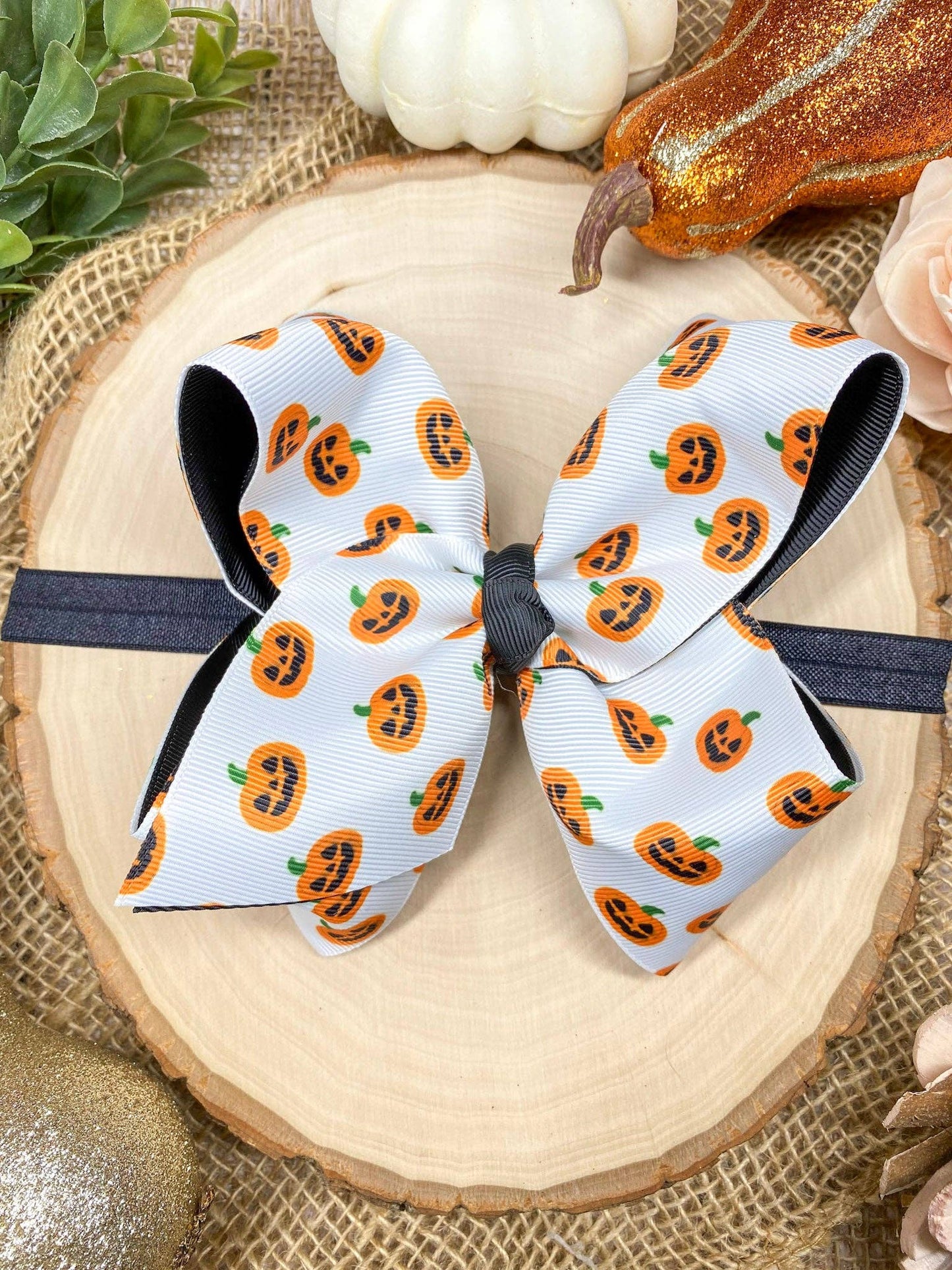 White Jack-O-Lantern Headband