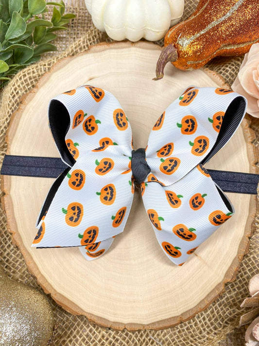 White Jack-O-Lantern Headband