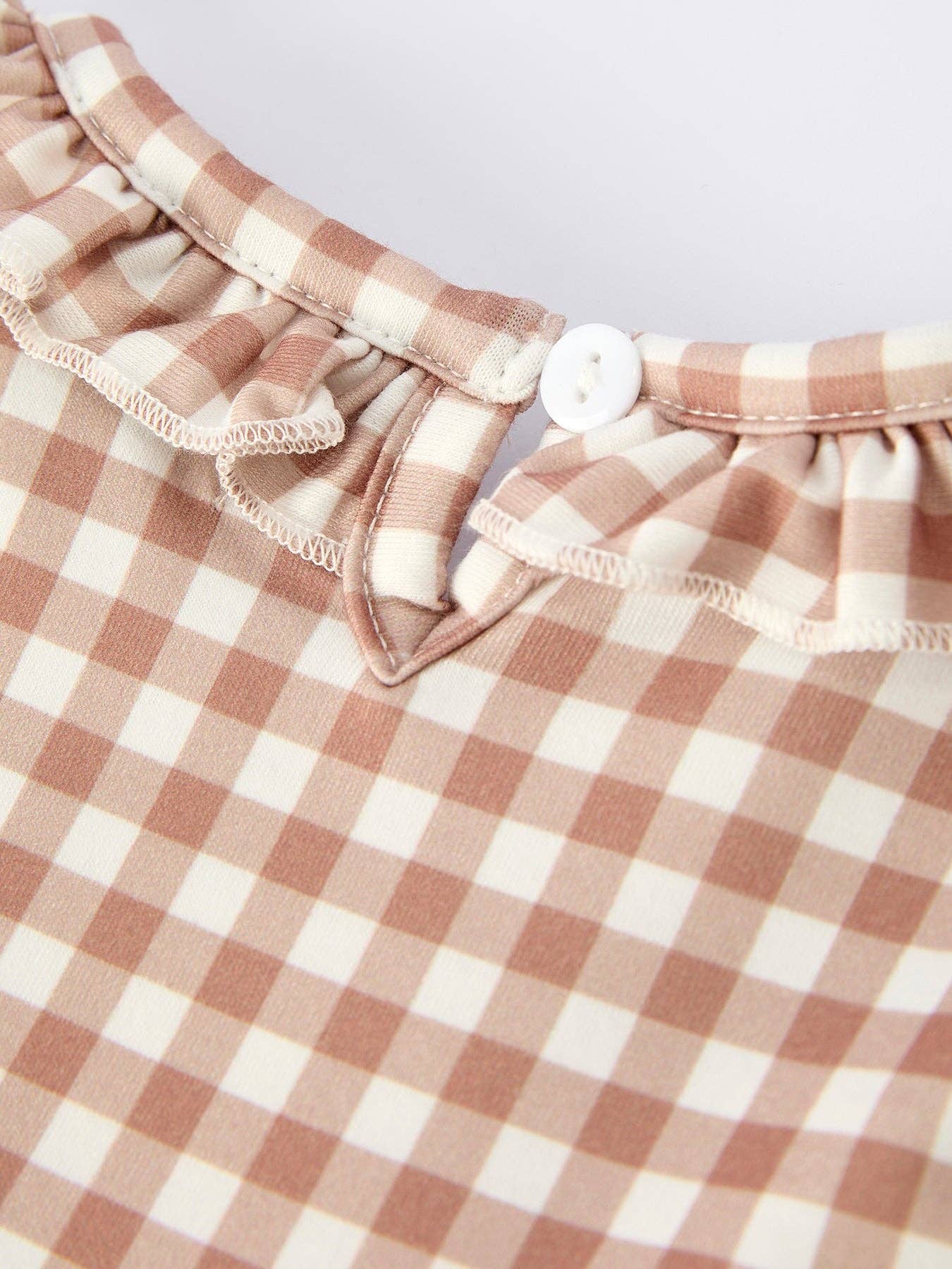 Plaid Gingerbread Smocked Bubble