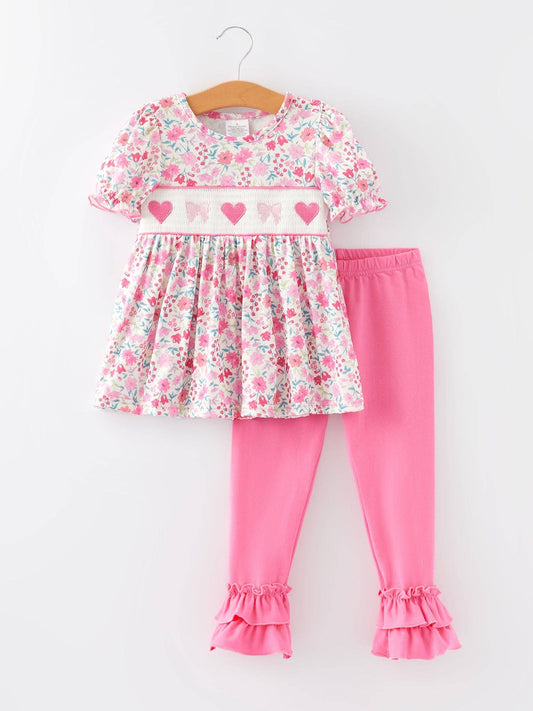 Smocking Heart Bow Outfit