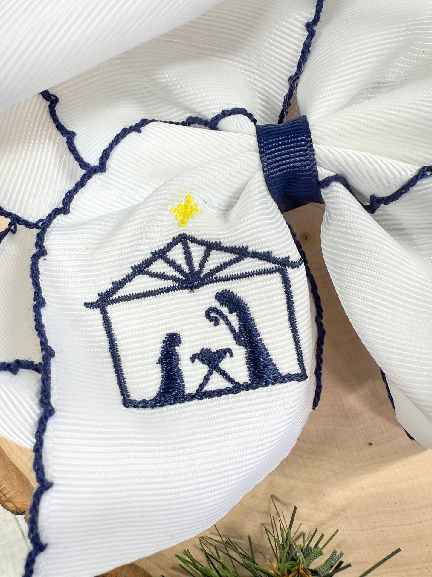 Nativity Moonstitch Hair Bow