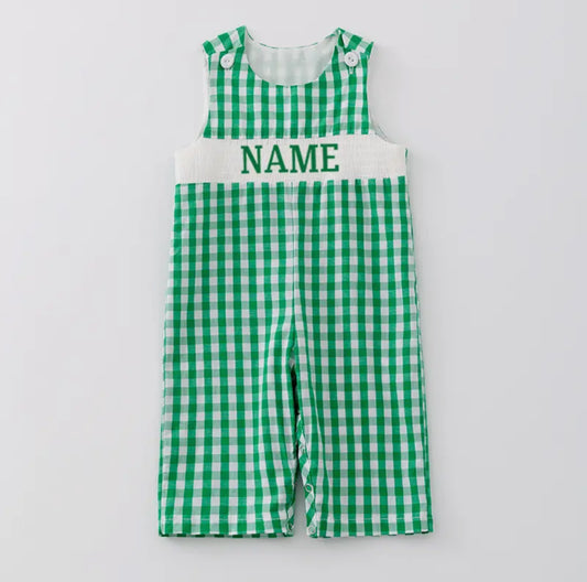 Green Gingham Custom Name JonJon