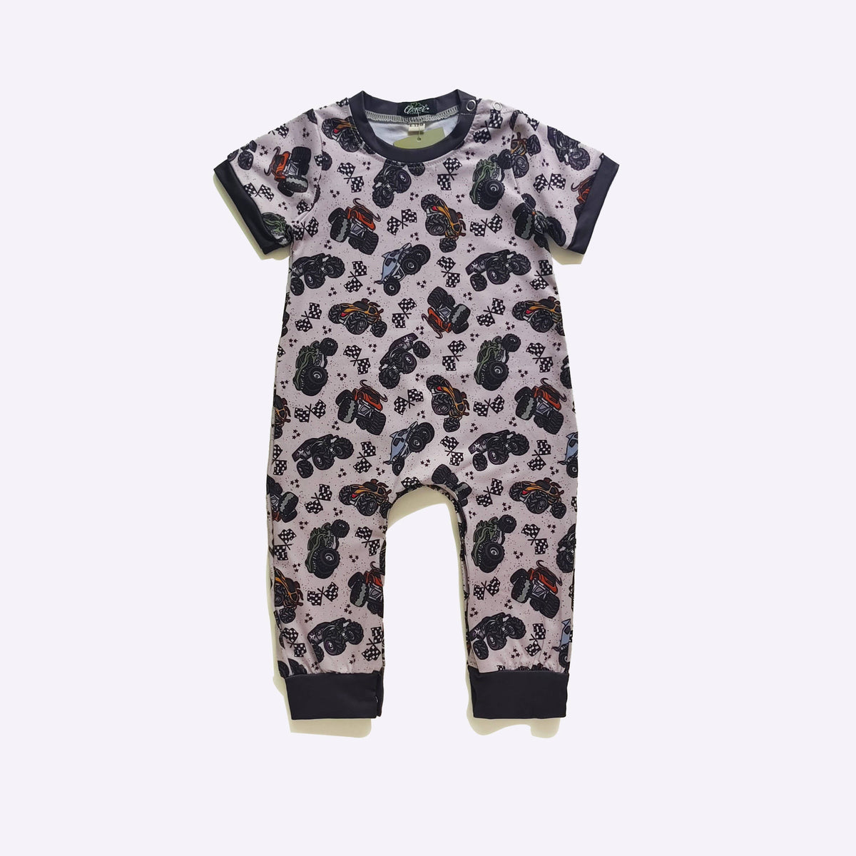 Monster Truck Boy Romper