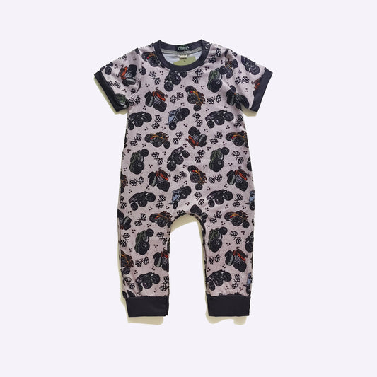 Monster Truck Boy Romper