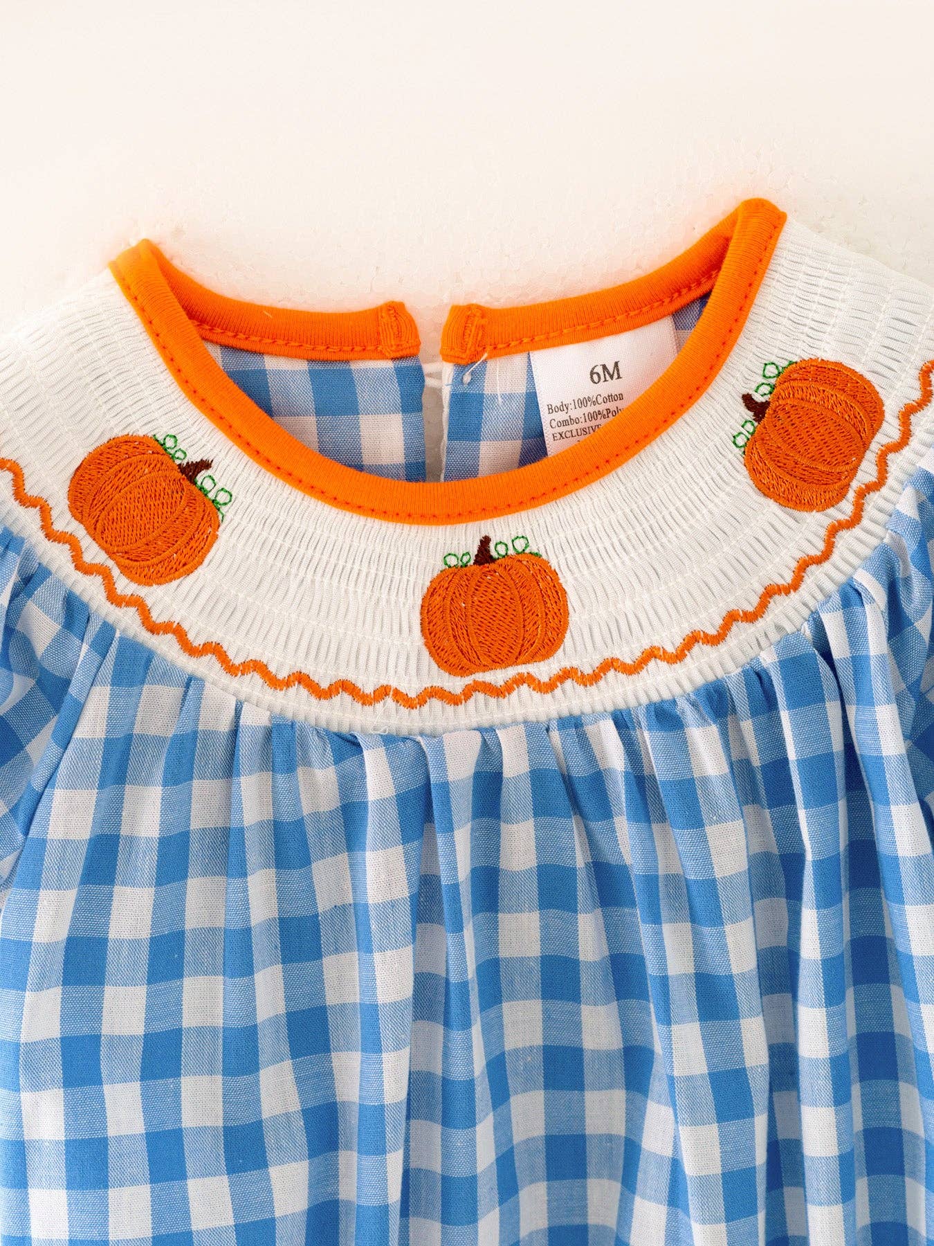 Blue Smock Gingham Plaid Bubble