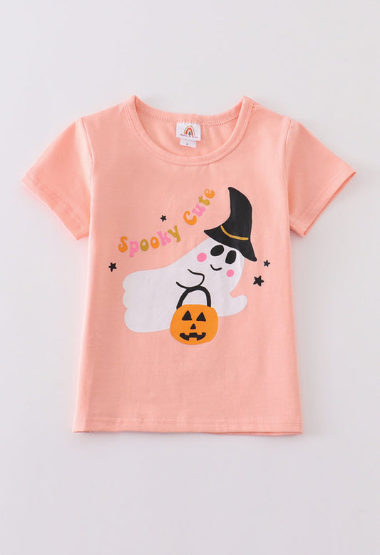 Pink Halloween Spooky Girl Top