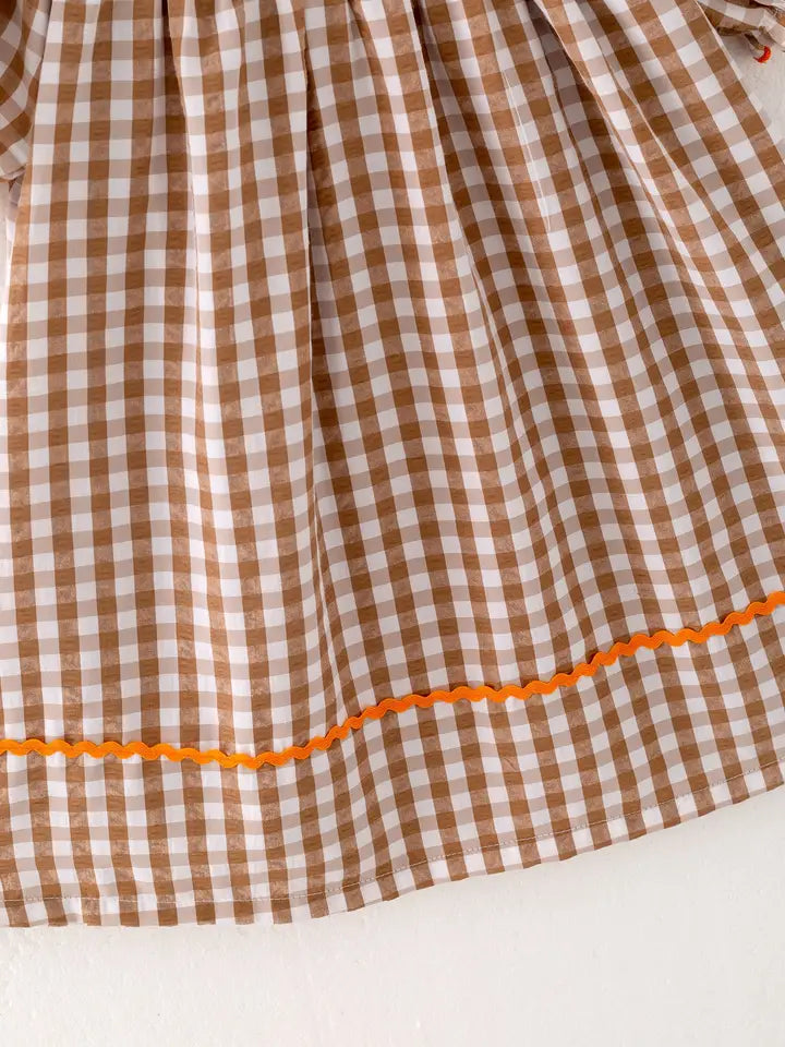 Thanksgiving Smocking Plaid Dress