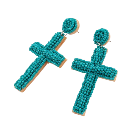 Cross Beaded Earrings