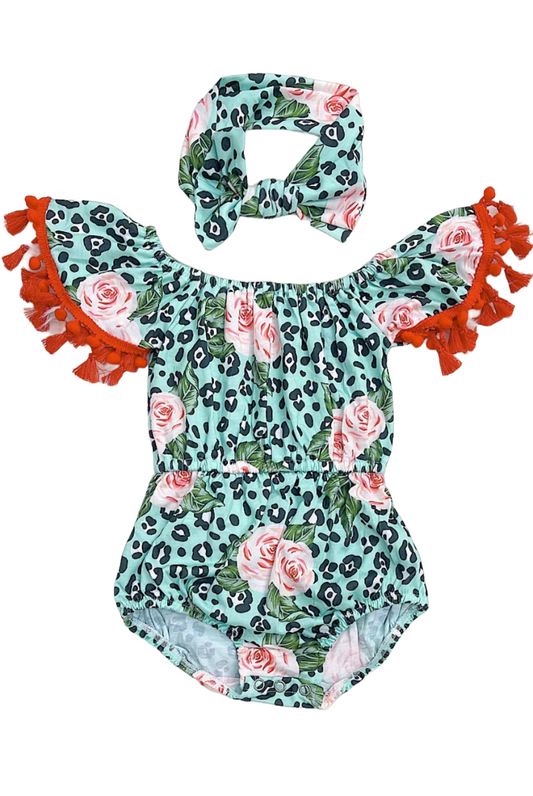 Rose Tassel Romper w/Bow