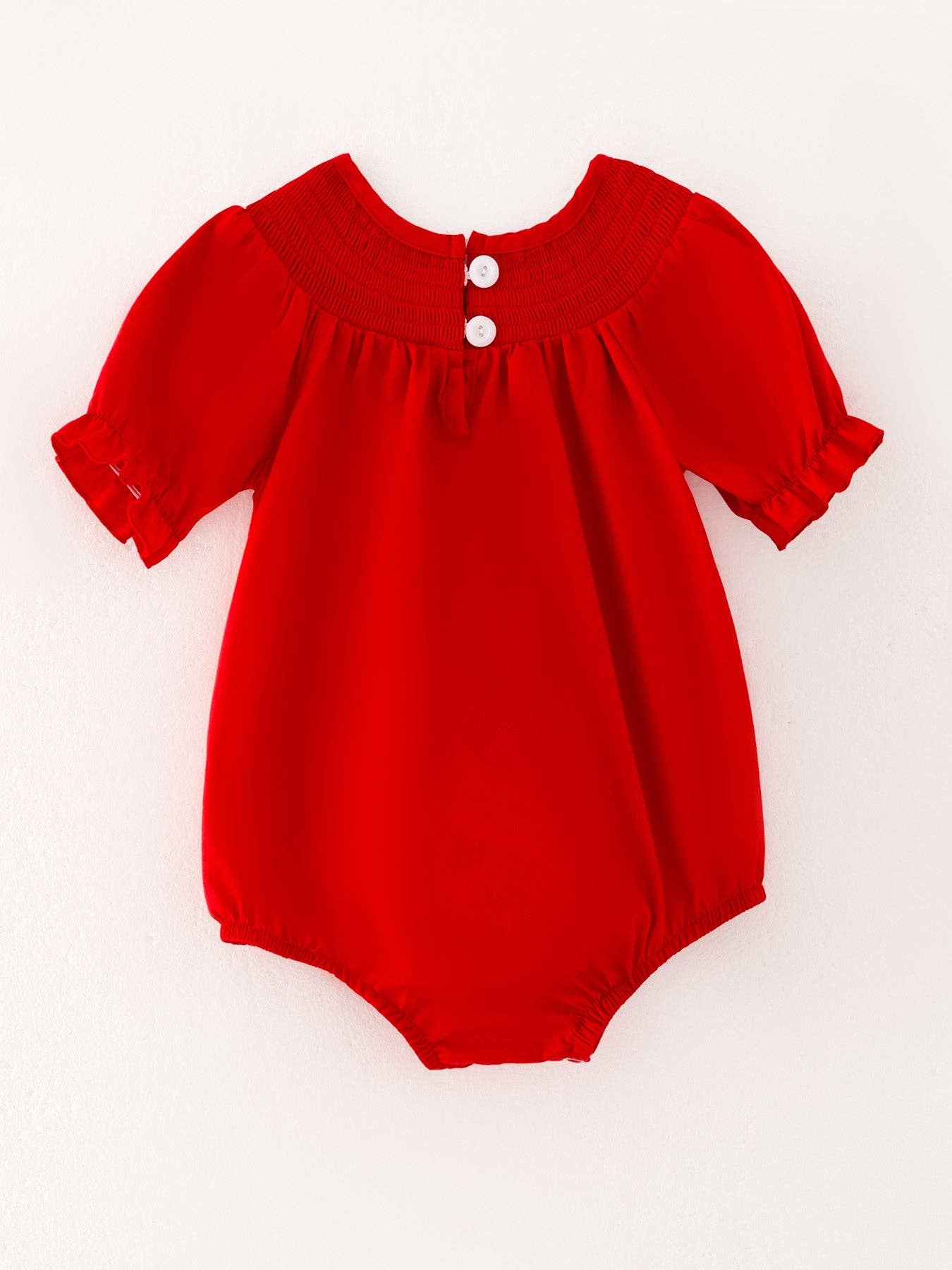 Bow Smocking Red Romper