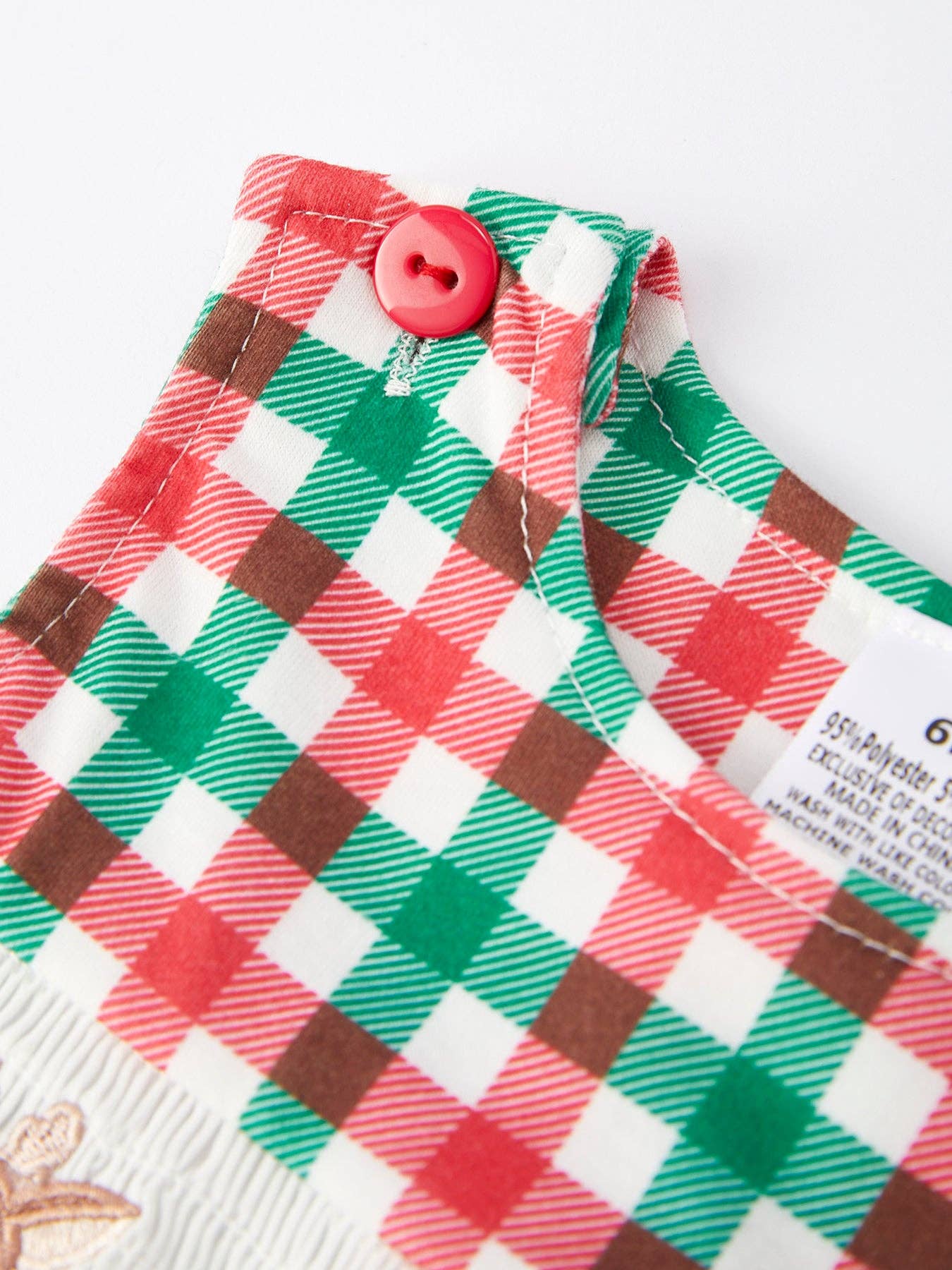 Christmas Plaid Smocking Boys Romper