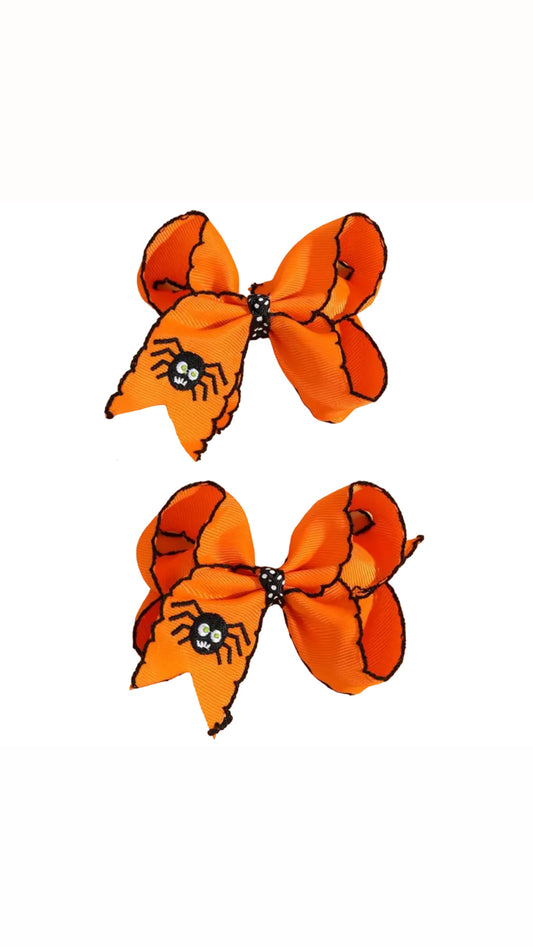 Orange Spider Hair Bow