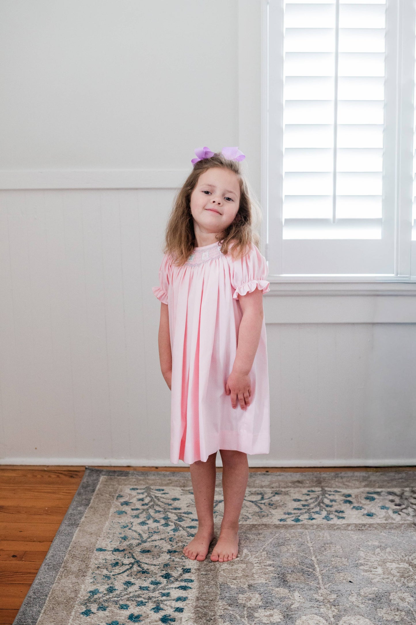 Mahjong Smocked Bishop Dress