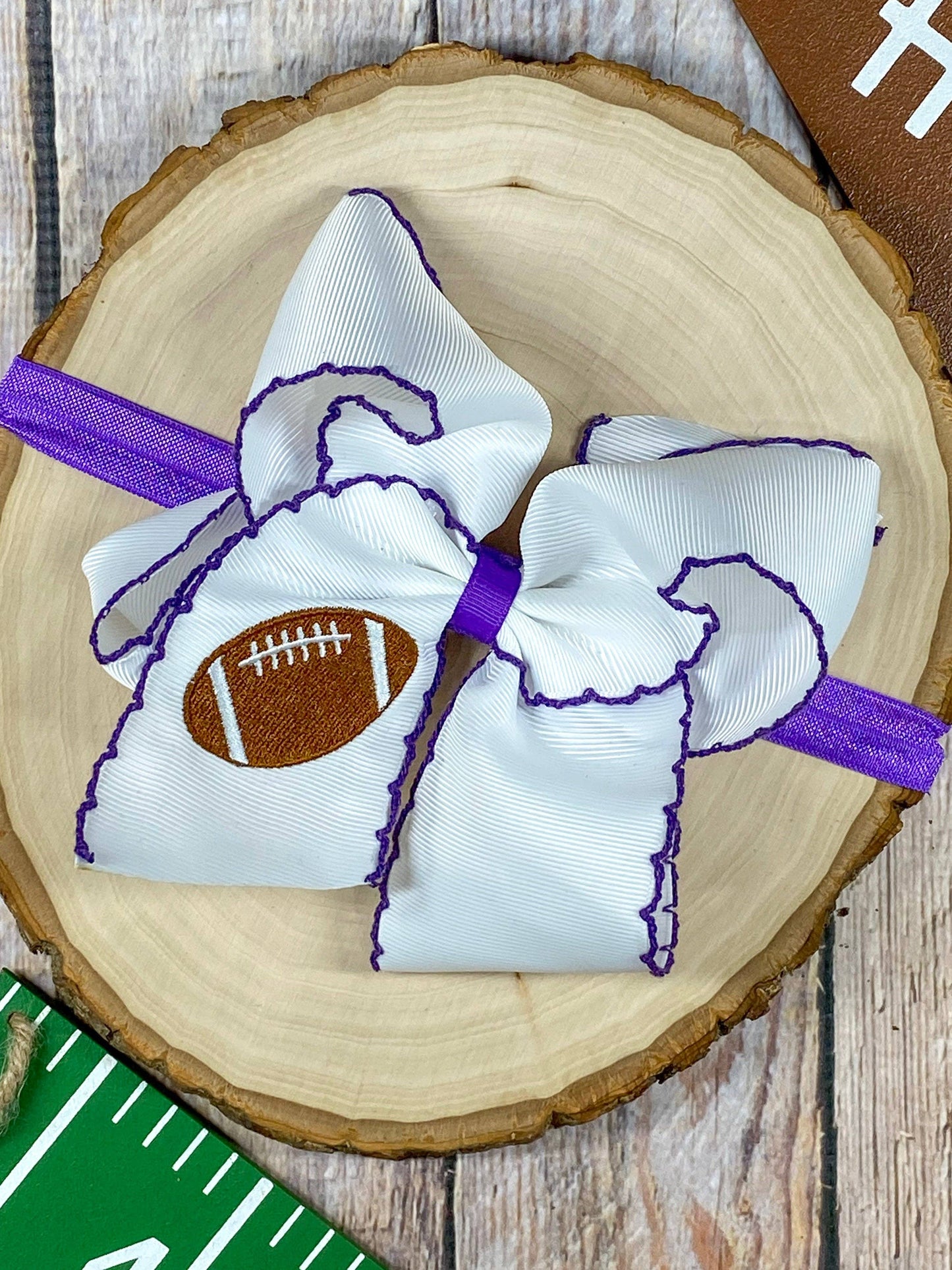 Football  Moonstitch Bow Headbands
