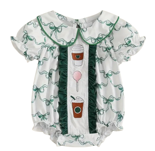 Green Starbucks Bow Romper