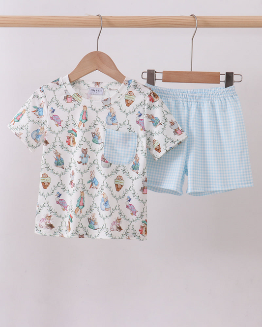 Blue Bunny Short Set