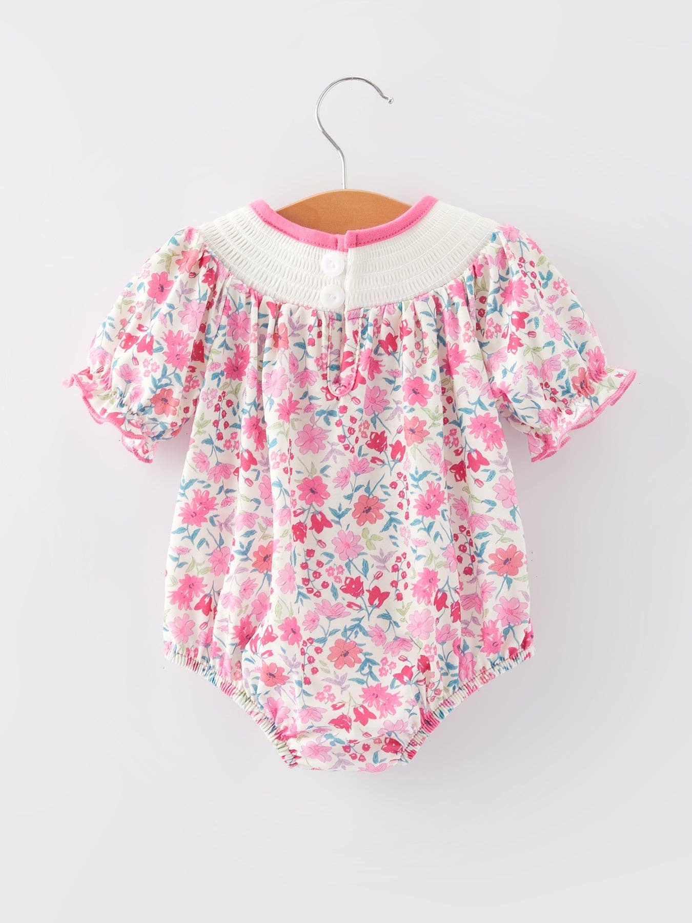 Smocking Heart Bow Romper