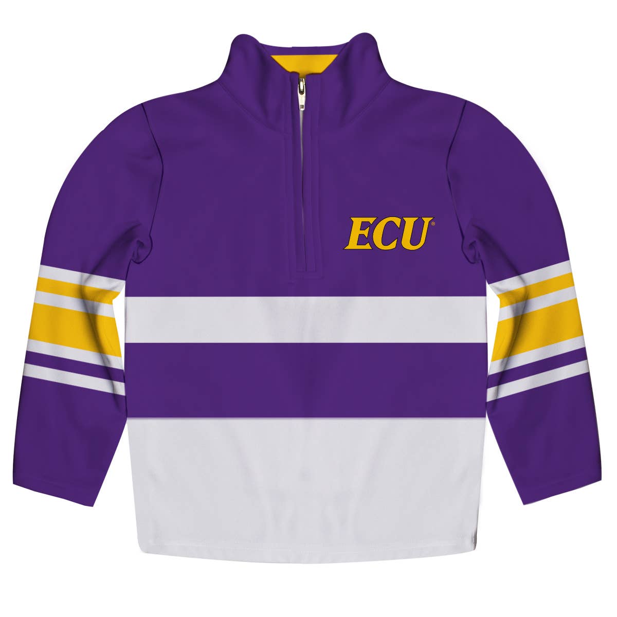 ECU Pirates Logo Stripes Quarter Zip Sweatshirt