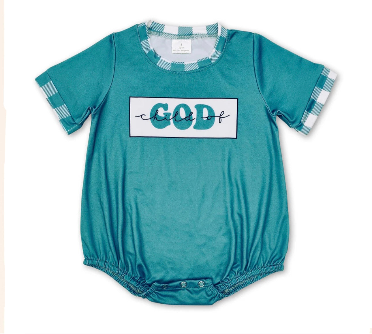 Child of God Boy Plaid Romper