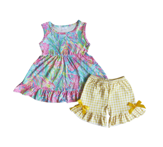 Sleeveless Lilly Plaid Short Set