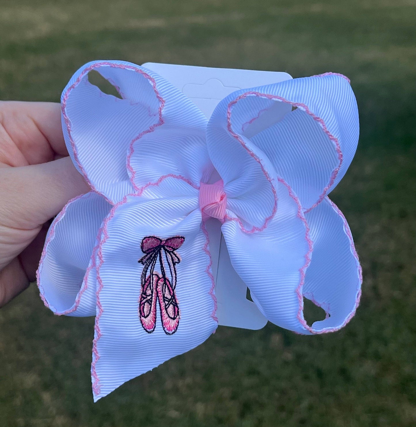 Ballet Embroidered Hair Bow