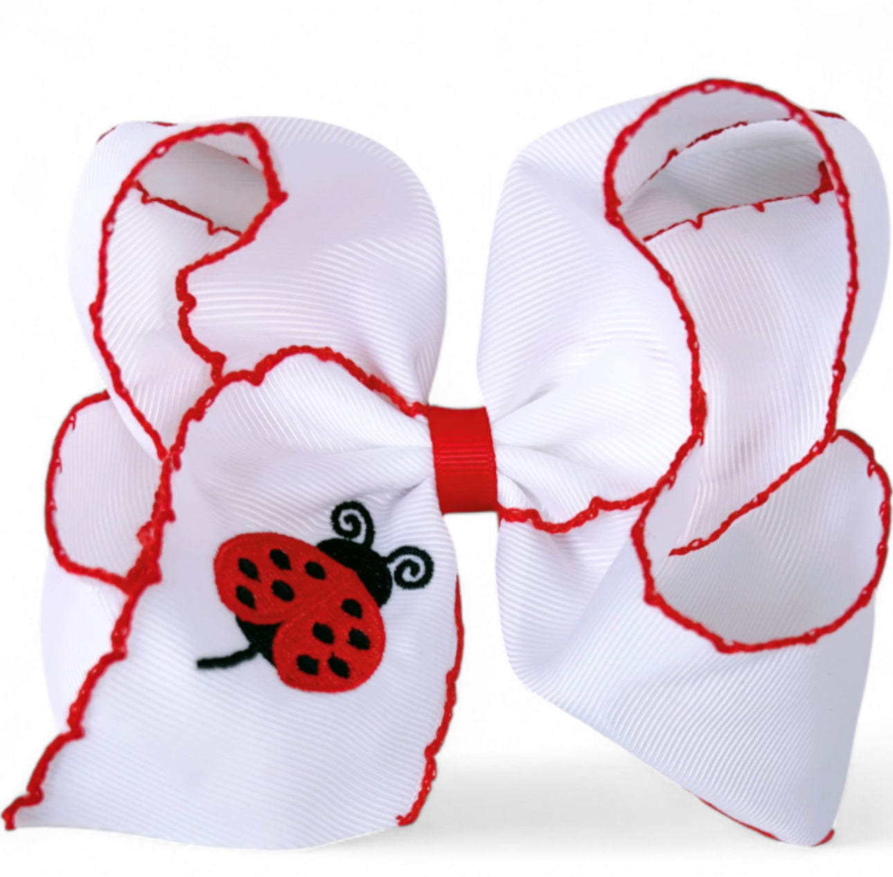 Lady Bug Moon Stitch Bow