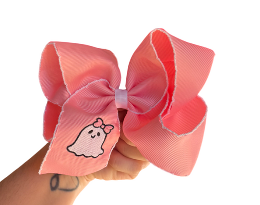Pink Ghost Hair Bow