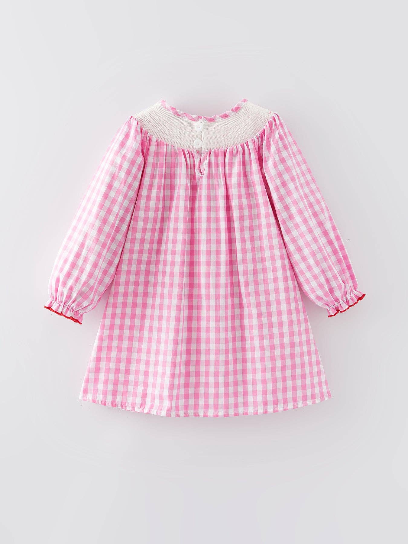 Heart Bow Smocking Pink Dress