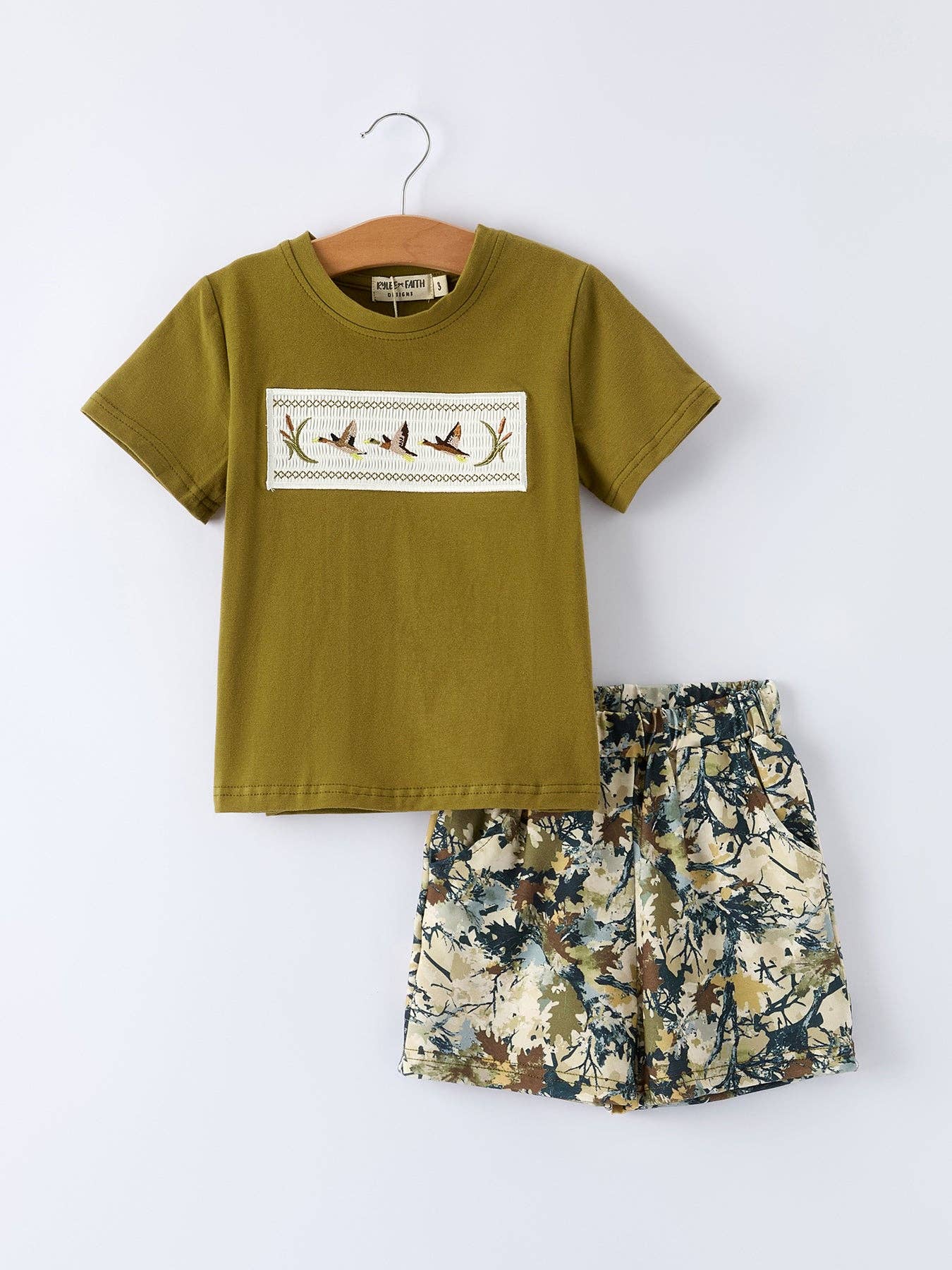 Duck Camo Green Smock Short Set