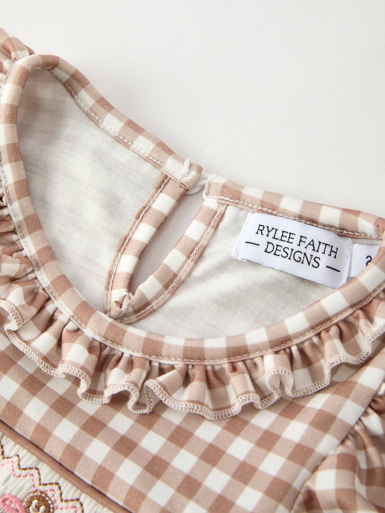 Plaid Gingerbread Smocked Dress