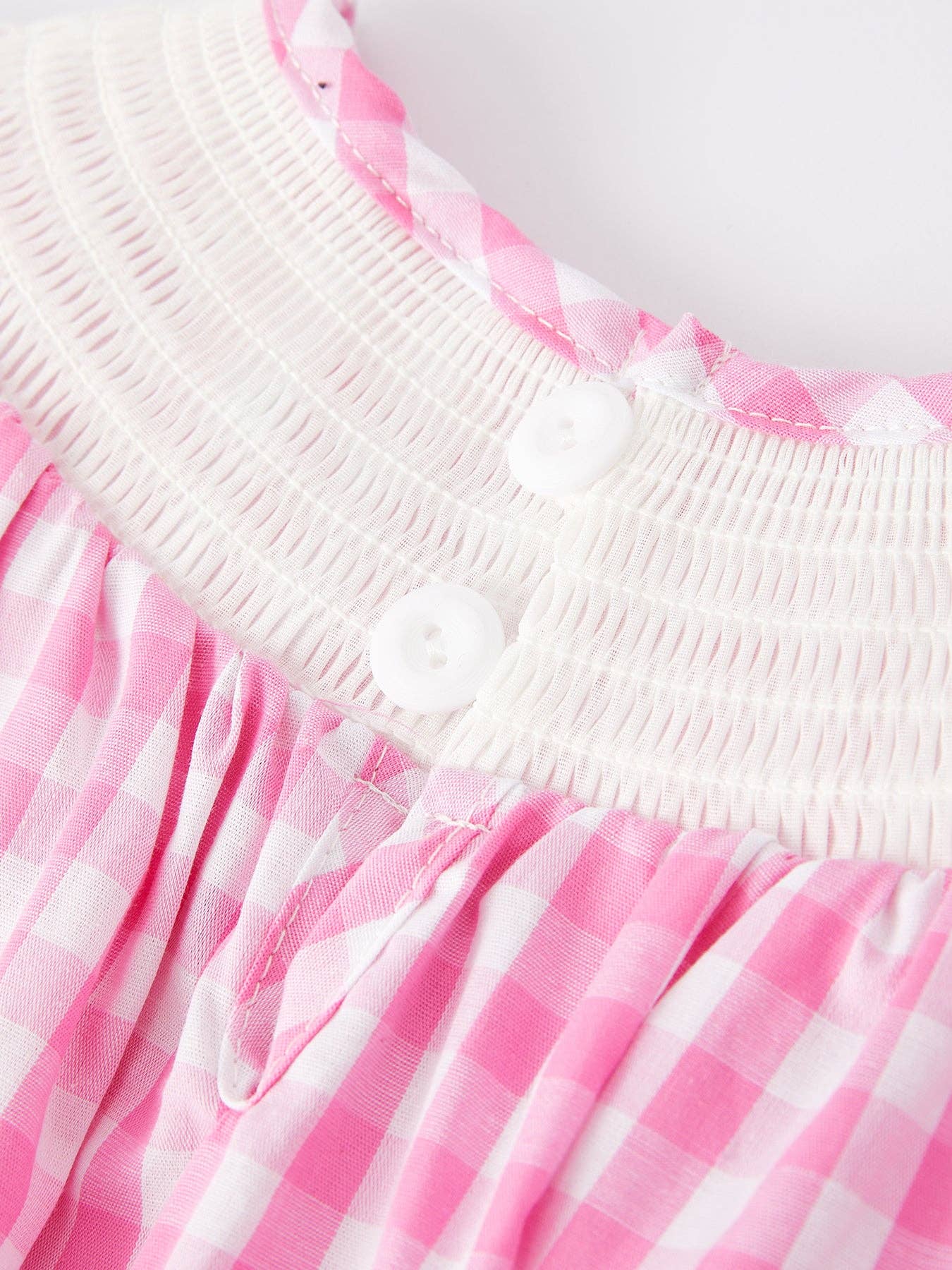 Heart Bow Smocking Pink Dress