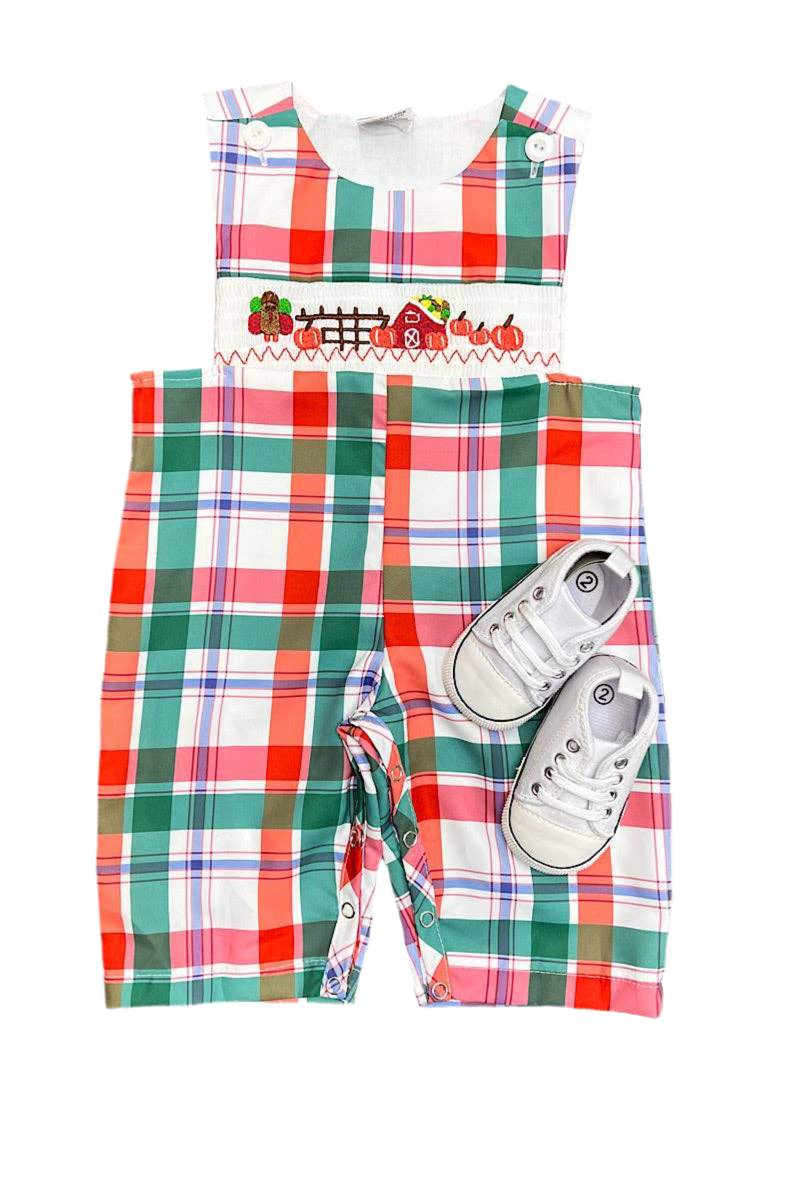 Smocked Plaid Thanksgiving JonJon