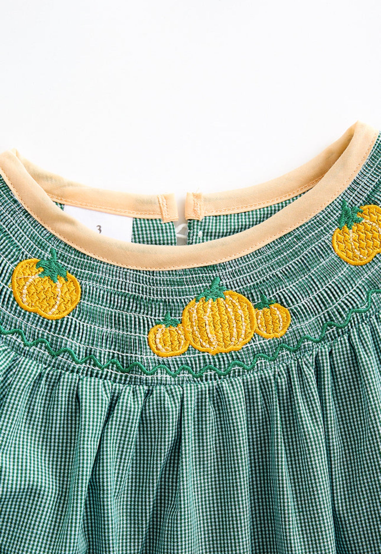 Green Pumpkin Smocked Dress