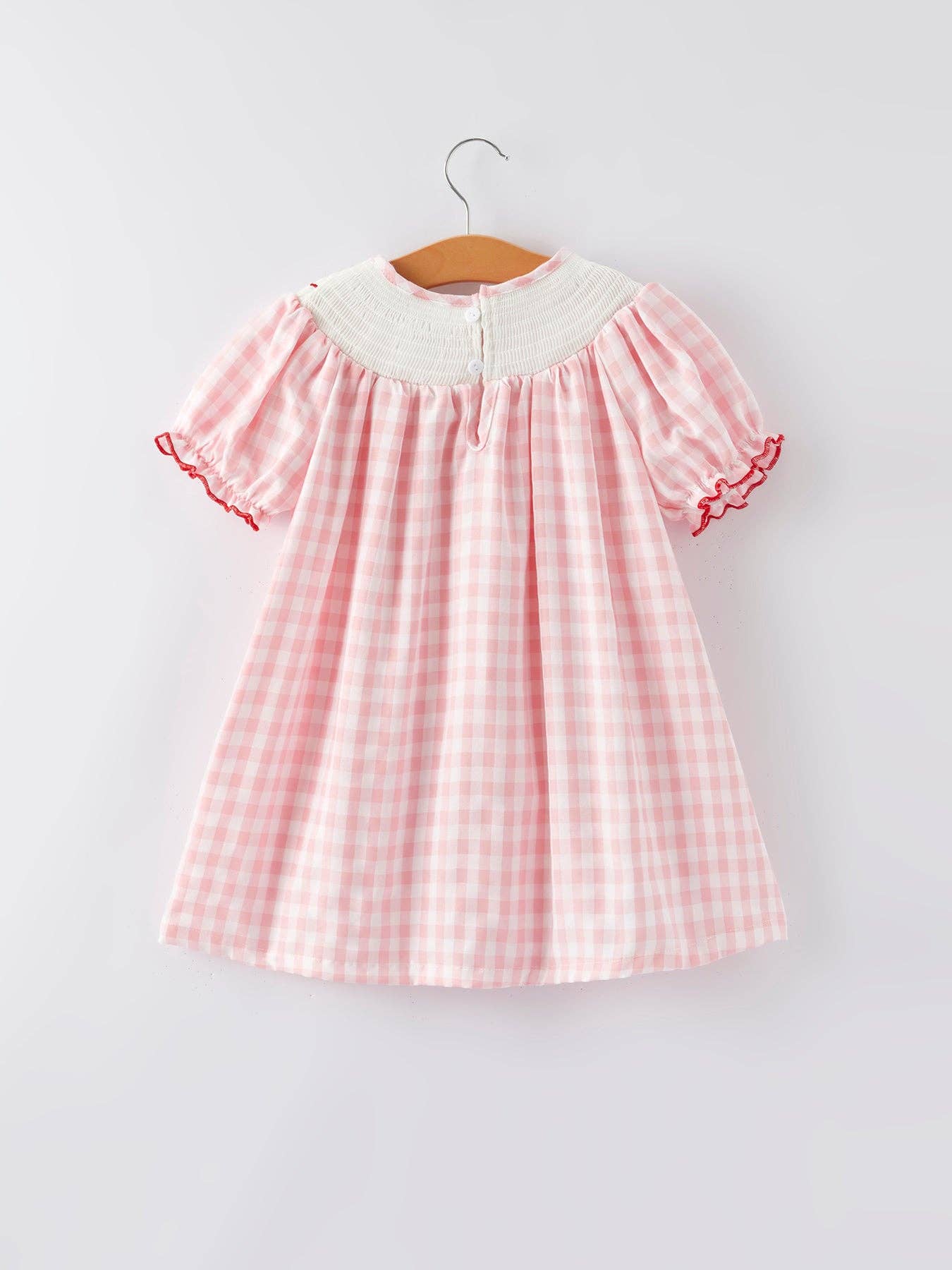 Smock Santa Bow Plaid Dress