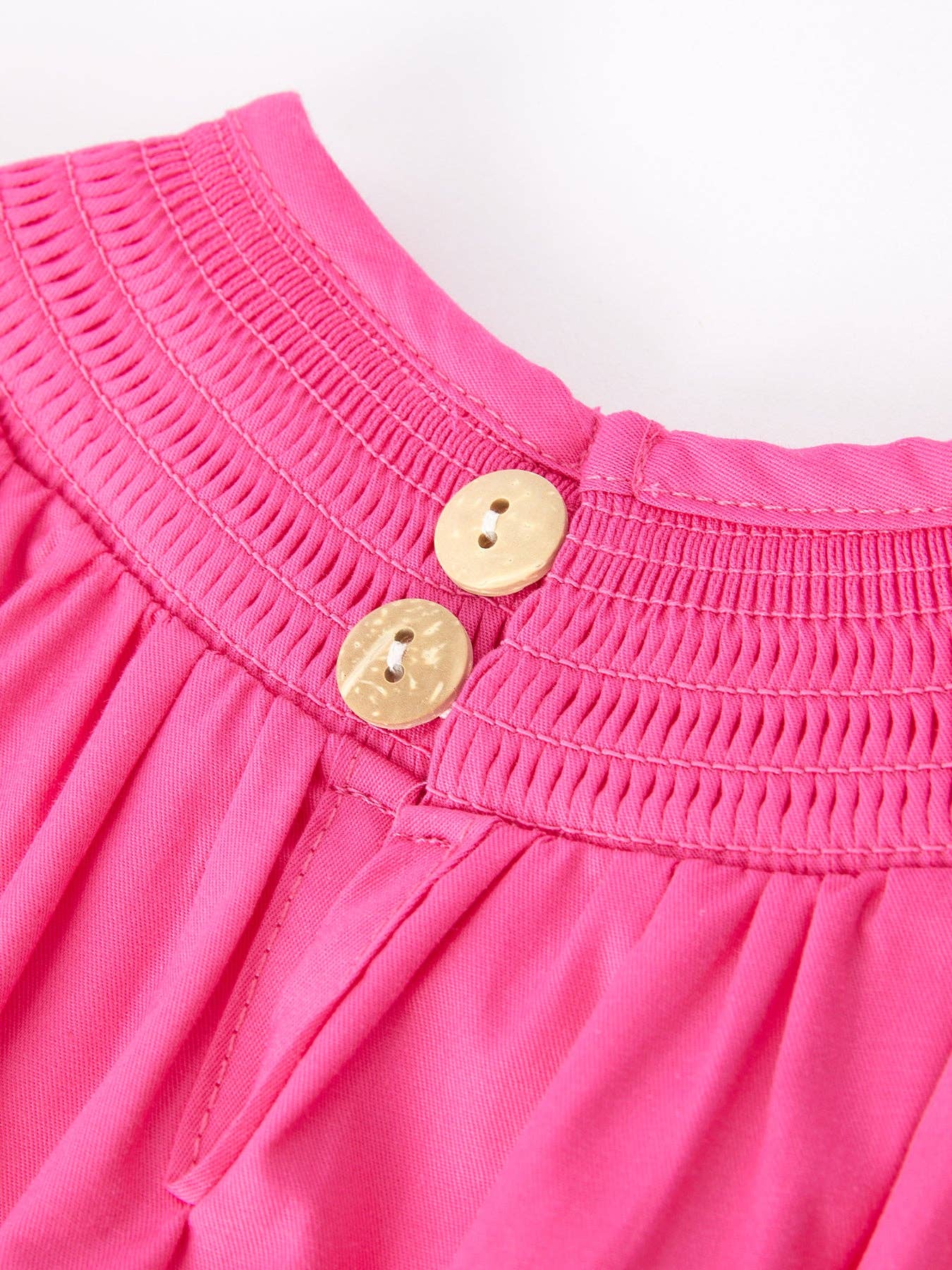 Bow Smocking Hot Pink Romper