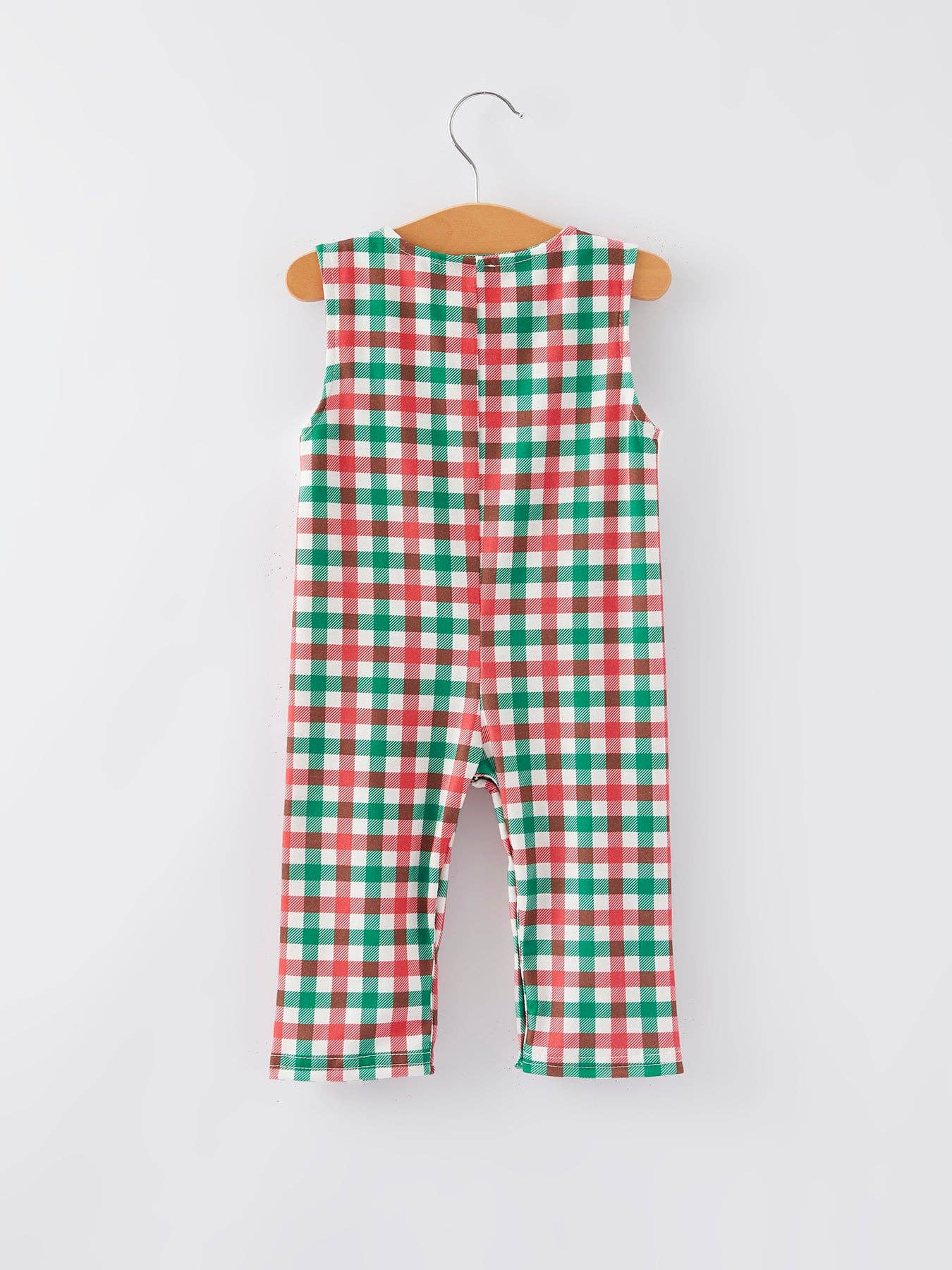 Christmas Plaid Smocking Boys Romper