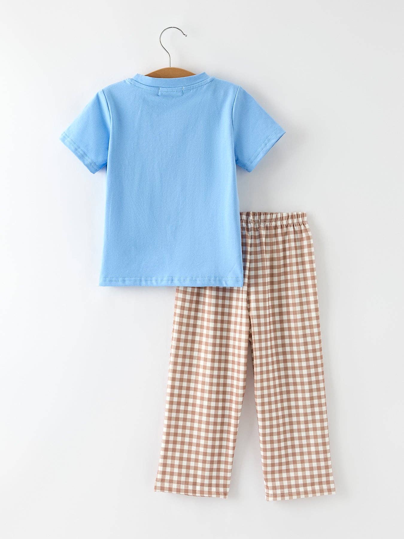 Plaid Gingerbread Smocked Boys Set