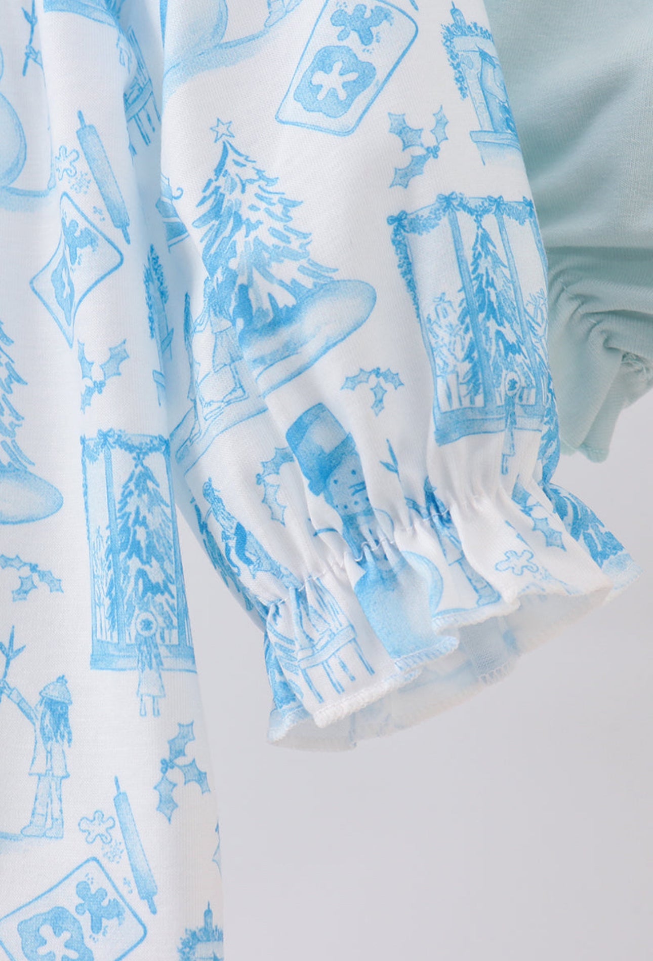 Blue Snowman Smocked Bubble